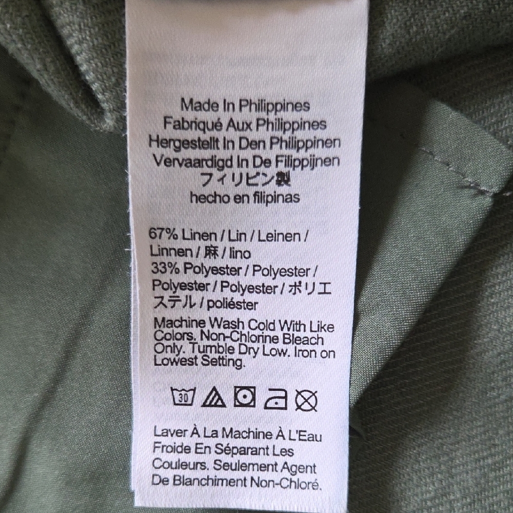 J. Crew Sage Green Carolina Flare Pant in Stretch Linen Blend - Size 8 - Picture 6 of 7